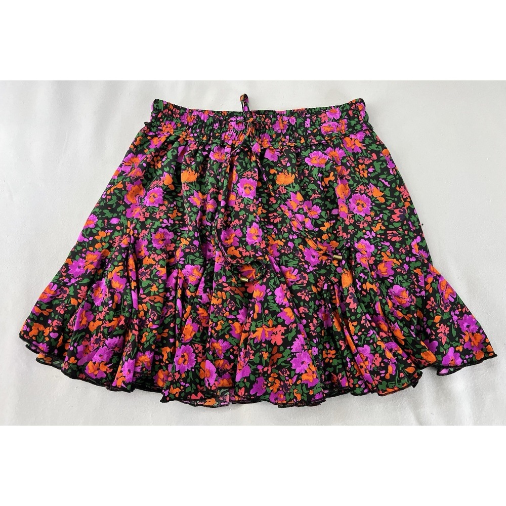 Shop The Mint Floral Multicolor Fit Flare Skort Sz Large Women's
